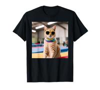 Gatto in Una Palestra Fare Ginnastica Maglietta