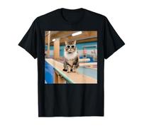 Gatto in Una Palestra Fare Ginnastica Maglietta