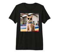 Gatto in Una Palestra Fare Ginnastica Maglietta Premium