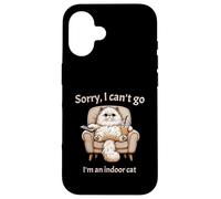 Gatto indoor Mi dispiace non posso andare umorismo introverso Custodia per iPhone 16