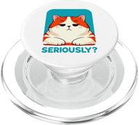 Gatto infastidito seriamente sarcastico rotolante occhi Kawaii gatto PopSockets PopGrip per MagSafe