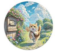 Gatto inglese corto dorato graduale a strati 1000 pezzi puzzle rotondi per adulti animali gatti geometrici divertenti giochi di sfida unici 1000 pezzi (67,5 x 67,5 cm)