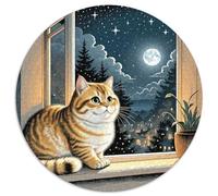 Gatto inglese corto dorato graduale strato 1000 pezzi puzzle circolari per adulti e bambini animali gatti geometrici bordo liscio giochi di sfida unici 1000 pezzi (67,5 x 67,5 cm)