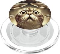 Gatto Invasione UFO Mistero cosmico Divertimento Alieno PopSockets PopGrip per MagSafe