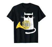 Gatto jazz che gioca corno francese - Cool Smooth Maglietta