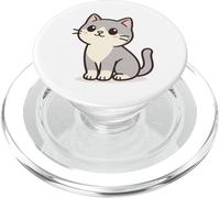 Gatto Kawaii che sogna ad occhi aperti. Design con animali domestici. PopSockets PopGrip per MagSafe