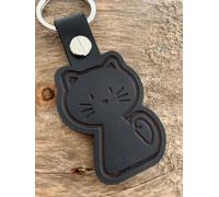 Gatto Kitty Gattino Allevatore Amante Pelle Portachiavi Regalo Nero