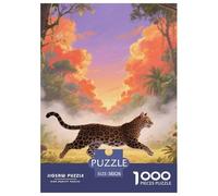 gatto leopardo 1000 Piece Puzzle Games for Adults with Extra Fun Challenges Jigsaw Puzzle Animalii Home Decoration for The Whole Family 38x26cm/1000pcs