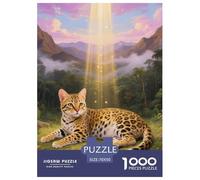 gatto leopardo 1000 Piece Puzzle Games for Adults with Extra Fun Challenges Jigsaw Puzzle Animalii Home Decoration for Boys And Girls 70x50cm/1000pcs