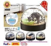 Gatto Lettiera Snow Globe 2 Tutti e 4 i Tipi Set Gacha Capsule Completo Gioca...