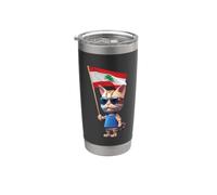 Gatto Libano Bandiera Cedro Albero Beirut Libanese Arabo Islam Bissa Bicchiere termico in acciaio inox doppia parete