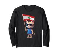 Gatto Libano Bandiera Cedro Albero Beirut Libanese Arabo Islam Bissa Maglia a Manica
