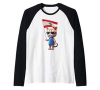 Gatto Libano Bandiera Cedro Albero Beirut Libanese Arabo Islam Bissa Maglia con Maniche Raglan