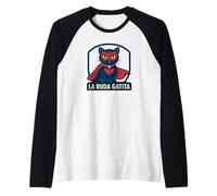 Gatto Lucha Libre - La Ruda Gatita Maglia con Maniche Raglan