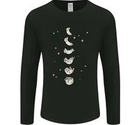 Gatto Luna Motociclette Fasi Completo Supermoon Uomo Maniche