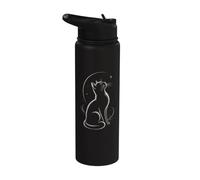 Gatto Luna Stelle Linea Arte Stainless Steel Insulated Water Bottle