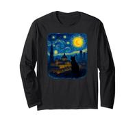 Gatto, Madrid, Cielo Stellato, Notte, Orizzonte, con, Spagnolo, Città, luci Maglia a Manica