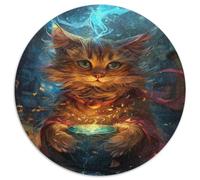 Gatto Magico Puzzle per Adulti Rotondo Puzzle 1000 Pezzi Arte Fantastica