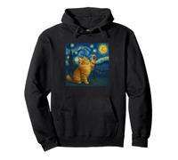 Gatto Maine Coon Notte Stellata Van Gogh Felpa con Cappuccio