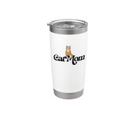 Gatto mamma zenzero soriano gatti con calendule arancioni accogliente autunno Bicchiere termico in acciaio inox doppia parete
