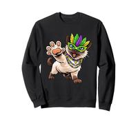 Gatto Mardi Gras su Maschera New Orlean Louisiana Party Design Felpa