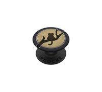Gatto marrone che guarda la luna Halloween PopSockets PopGrip Adesivo