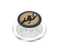 Gatto marrone che guarda la luna Halloween PopSockets PopGrip per MagSafe