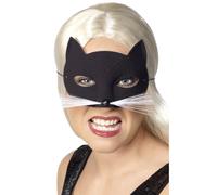Gatto Maschera Nero Baffi Mascherata di Halloween Costume da Donna Nuovo