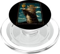 Gatto Medievale In Cornice Art Golden Crown Cat Lover PopSockets PopGrip per MagSafe
