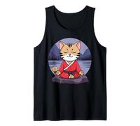 Gatto meditante Zen Monaco Kawaii Consapevolezza Relax Yoga Gatto Canotta
