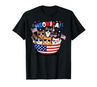 Gatto Meowica 4 luglio Bandiera Americana Maglietta