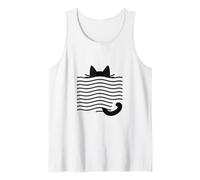 Gatto Minimalista Nascosto in Linee ottiche Canotta