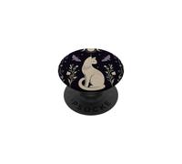 Gatto mistico celeste luna falena botanica occulta arte PopSockets PopGrip Adesivo