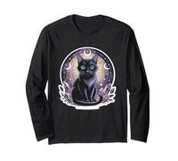 Gatto Mistico Cristallo Fasi Lunari Incanto Maglia a Manica
