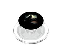 Gatto Mistico Silhouette Luna Piena Città Notte PopSockets PopGrip per MagSafe