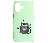 Gatto mostro Frankenstein di Halloween Custodia per iPhone 16