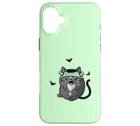 Gatto mostro Frankenstein di Halloween Custodia per iPhone 16 Plus