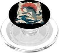 Gatto Mostro Sulle Onde 猫のジラ Anime Giapponese Fantasia PopSockets PopGrip per MagSafe