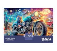 Gatto moto 1000 Pieces Precise Interlocking Gatto moto musica Jigsaw for Teens Digital Detox Travel Friendly Puzzle Stay at Home Fun 52x38cm/1000pcs
