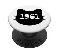 Gatto nato nel 1961 Anni Compleanno Mamma Papà del gatto PopSockets PopGrip Adesivo