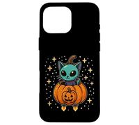 Gatto nel razzo di zucca Custodia per iPhone 16 Pro Max