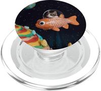 Gatto nello spazio in Fish Ship PopSockets PopGrip per MagSafe