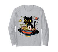 Gatto nello Spazio Mangiare Tagliatelle Astronauta Maglia a Manica