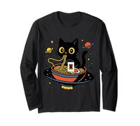 Gatto nello Spazio Mangiare Tagliatelle Astronauta Maglia a Manica