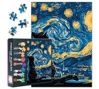 Gatto nero 1000 pezzi puzzle adulto Jigsaw puzzle 1000 pezzi difficile e sfida stella notte tema, 27,5 x 19,7 pollici famiglia puzzle gioco notte regalo (Animals Series)