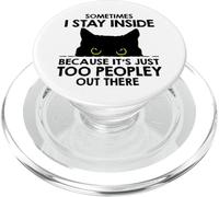Gatto nero a volte rimango dentro perché è troppo gente PopSockets PopGrip per MagSafe
