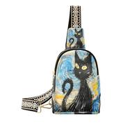 Gatto nero alla moda in stile Van Gogh (parola chiave) (prop1) (longword) per (scenario)