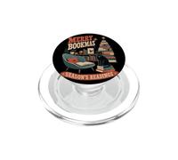 Gatto nero amante dei libri natalizi moderni di metà secolo PopSockets PopGrip per MagSafe