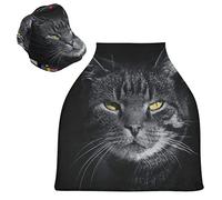 Gatto Nero Arrabbiato Gattino Auto per Bambini Passeggino Tettoia Copri Seggiolino Copertura Infermieristica per L'Allattamento Al Seno All-In-1 Morbido Traspirante Elastica Tettuccio
