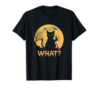 Gatto Nero Assassino con Coltello Costume Halloween Maglietta